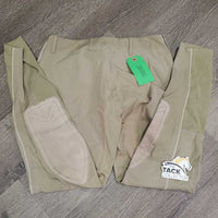 Side Zip Breeches *gc/fair, undone stitching, v.rubbed & pilly, sm holes, older, seam puckers, discolored seat & legs

