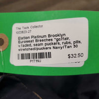 Euroseat Breeches *gc/fair, v.faded, seam puckers, rubs, pills, stretched/puckers
