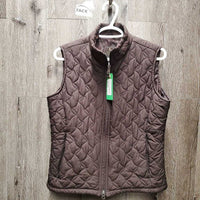 Quilt Vest, Zipper *gc, puckers, loose threads, hanging bottom lining