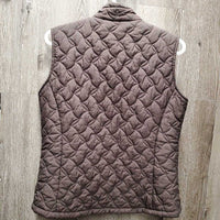 Quilt Vest, Zipper *gc, puckers, loose threads, hanging bottom lining
