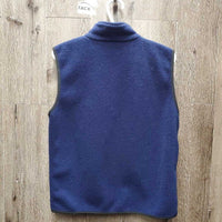 Fleece Vest, zipper *gc, clumpy, hairy, wavy zipper, shrunk?
