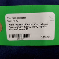 Fleece Vest, zipper *gc, clumpy, hairy, wavy zipper, shrunk?
