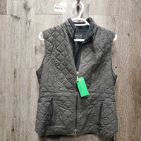 Quilt Vest, Zipper *gc, puckers, clumpy fleece edges, hair
