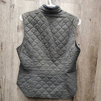 Quilt Vest, Zipper *gc, puckers, clumpy fleece edges, hair