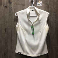 Sleeveless Show Shirt, 1/4 Zip Up *gc/fair, v.stained pits, dingy, mnr snags
