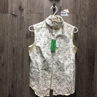 Hvy Sleeveless Show Shirt, embroidered *gc/fair, armpit & collar stains, curled edges, older
