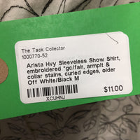 Hvy Sleeveless Show Shirt, embroidered *gc/fair, armpit & collar stains, curled edges, older