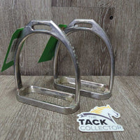 Light Stirrup Irons *fair, NO grips, stains, discolroed, chipped, peeling, bubbled
