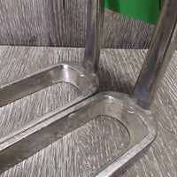 Light Stirrup Irons *fair, NO grips, stains, discolroed, chipped, peeling, bubbled
