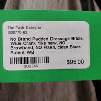 Padded Dressage Bridle, Wide Crank *like new, NO Browband, NO Flash, clean