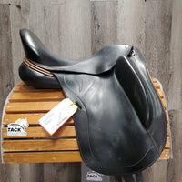 17.25" Adj *set XW *7.25 DK Saddlery Bond II Monoflap Dressage Saddle, Blue DK Fleece Cover, AIR Panels, Rear Gusset Panels, Flaps: 15.75"l x 10"w Serial #:0713 1725 17 34
