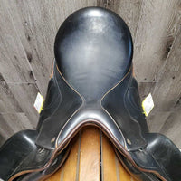 17.25" Adj *set XW *7.25 DK Saddlery Bond II Monoflap Dressage Saddle, Blue DK Fleece Cover, AIR Panels, Rear Gusset Panels, Flaps: 15.75"l x 10"w Serial #:0713 1725 17 34
