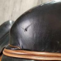 17.25" Adj *set XW *7.25 DK Saddlery Bond II Monoflap Dressage Saddle, Blue DK Fleece Cover, AIR Panels, Rear Gusset Panels, Flaps: 15.75"l x 10"w Serial #:0713 1725 17 34
