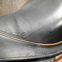 17.25" Adj *set XW *7.25 DK Saddlery Bond II Monoflap Dressage Saddle, Blue DK Fleece Cover, AIR Panels, Rear Gusset Panels, Flaps: 15.75"l x 10"w Serial #:0713 1725 17 34