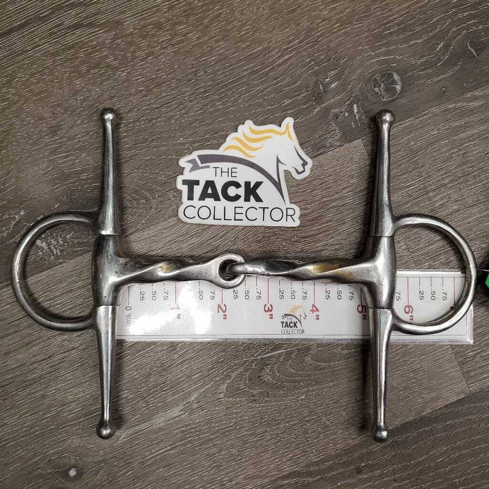 Thick Hvy Slow Twist Full Cheek Snaffle Bit *gc/fair, dirty, residue, scuffs, dull ridges