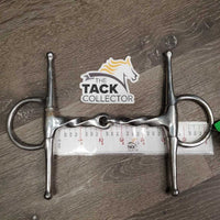 Thick Hvy Slow Twist Full Cheek Snaffle Bit *gc/fair, dirty, residue, scuffs, dull ridges
