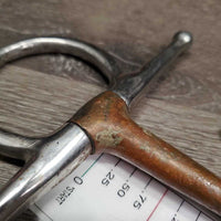 Thin Copper Full Cheek Snaffle Bit *gc/fair, v.loose hinges, dirty, chewed, residue, scuffs, tape