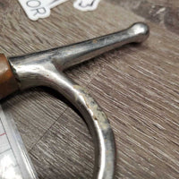 Thin Copper Full Cheek Snaffle Bit *gc/fair, v.loose hinges, dirty, chewed, residue, scuffs, tape
