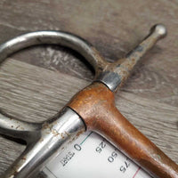 Thin Copper Full Cheek Snaffle Bit *gc/fair, v.loose hinges, dirty, chewed, residue, scuffs, tape