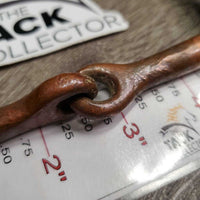 Thin Copper Full Cheek Snaffle Bit *gc/fair, v.loose hinges, dirty, chewed, residue, scuffs, tape