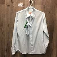 LS Show Shirt, 1 Button Collar *fair, older, pit stains, snag
