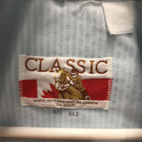 LS Show Shirt, 1 Button Collar *fair, older, pit stains, snag
