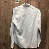LS Show Shirt, 1 Button Collar *fair, older, pit stains, snag
