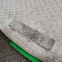 Shimmable Quilt Sheepskin Jumper Saddle Pad, rolled pommel,embroidery *vgc, clean, older?, stains, rubs, pilly
