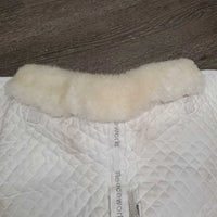Shimmable Quilt Sheepskin Jumper Saddle Pad, rolled pommel,embroidery *vgc, clean, older?, stains, rubs, pilly
