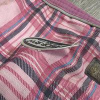 Winter Dog Coat *fair, torn leg strap & logo, dirty, stains, rubs, torn binding, faded, limp
