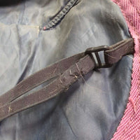Winter Dog Coat *fair, torn leg strap & logo, dirty, stains, rubs, torn binding, faded, limp
