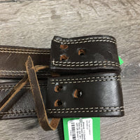 2 Double Stitched FS Back Cinch Billets, 1 lace only *like new/xc, mnr dirt, scratches & rubs, stiff
