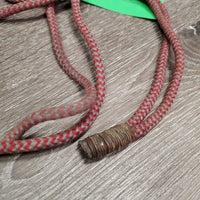 Thin Nylon Rope Halter, nylon lead rope *fair, dirt, stained, stiff residue, frays/cuts, snags, knot
