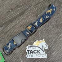 Adjustable Ribbon & Nylon Dog Collar *gc, dirty, stains, puckers, rubs
