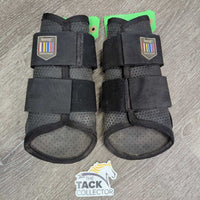 Pr Neoprene "Mesh" Closed Boots, velcro *gc, dirty, faded, hairy, rubs, stains
