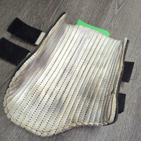 Closed Leather & Neoprene Boots, velcro *gc, clean, older, stains, rubs, mnr scrapes, slices, fading & hair
