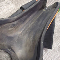 Open Front Boots, velcro *gc, clean, dirty & hairy inside, stains, scrapes, scuffs & rubs, 1 squished

