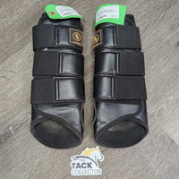 Pr Closed Boots, velcro *gc/fair, dirty, peeling, hairy, rubs
