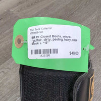 Pr Closed Boots, velcro *gc/fair, dirty, peeling, hairy, rubs

