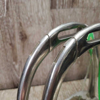 Pr Hvy Safety Stirrup Irons, Hinge Side, carpet grips *gc, dirty, rubbed/cracked/dry grips, scuffs, older, rubs, residue
