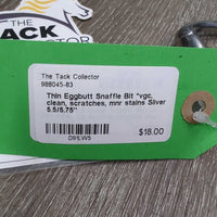 Thin Eggbutt Snaffle Bit *vgc, clean, scratches, mnr stains
