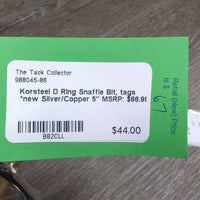 D Ring Snaffle Bit, tags *new
