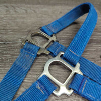 Nylon Halter, snap *gc, clean, older, stains, BROKEN snap, faded, rubs

