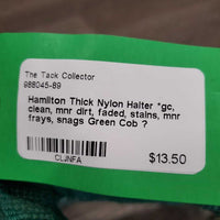 Thick Nylon Halter *gc, clean, mnr dirt, faded, stains, mnr frays, snags
