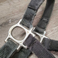 Thick Nylon Halter *gc/fair, clean, stiff, faded, snags, mnr frays, threads
