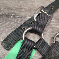 Thick Nylon Halter *gc/fair, clean, stiff, faded, snags, mnr frays, threads
