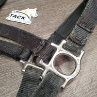 Thick Nylon Halter *gc/fair, clean, stiff, faded, snags, mnr frays, threads

