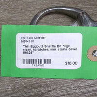 Thin Eggbutt Snaffle Bit *vgc, clean, scratches, mnr stains
