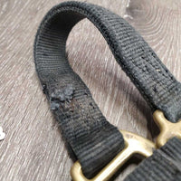 Thick Nylon Halter *gc/fair, older, faded, stiff, nose separation, missing eyelets, snags, dirt , mnr hair
