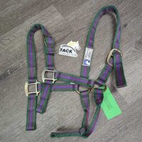 Nylon Halter, adj *gc, missing chin strap & hardware, clean, snags, fading
